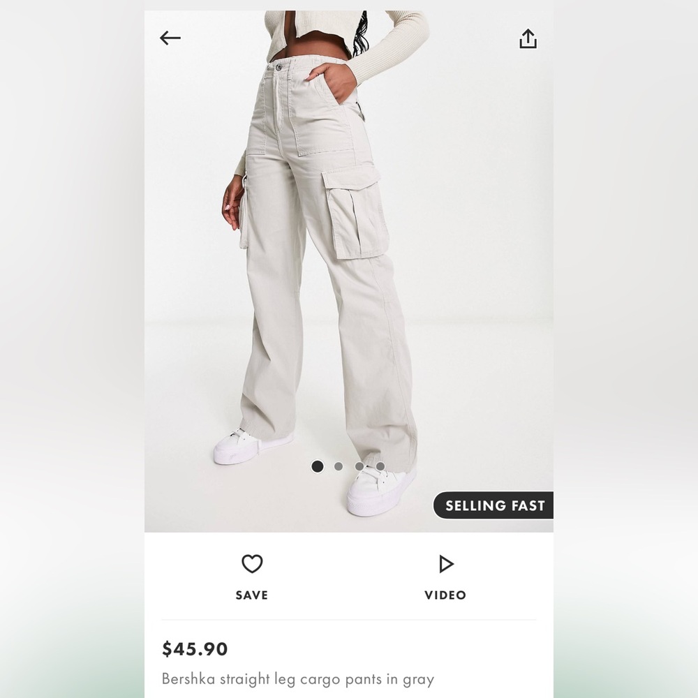 BERSHKA CARGO PANTS SIZE 4